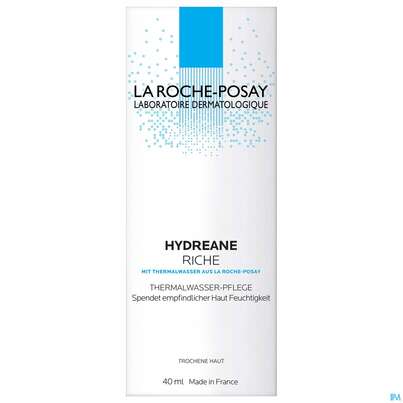 Sie sehen eine Packung La Roche Posay Gesichtspflege Hydreane Reichhaltig 40ml, Produktbild: 01 La Roche Posay Gesichtspflege Hydreane Reichhaltig 40ml, A-Nr.: 3701878 - 01