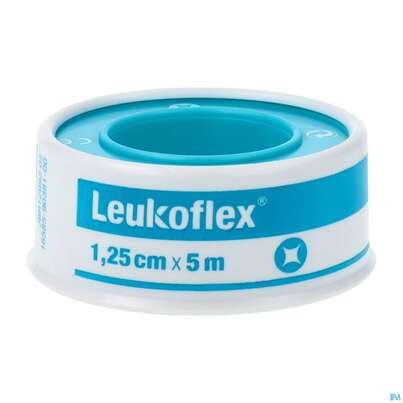 Sie sehen eine Packung Wundpflaster Leukoflex Rollenpflaster 5mx 1,25cm 0112100 1st, Produktbild: 02 Wundpflaster Leukoflex Rollenpflaster 5mx 1,25cm 0112100 1st, A-Nr.: 5020378 - 02