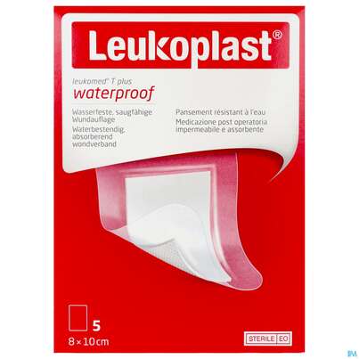 Sie sehen eine Packung Wundverband Leukomed/t Plus/leukopor Folienverband/+auflage Steril 8x10cm 5st, Produktbild: 02 Wundverband Leukomed/t Plus/leukopor Folienverband/+auflage Steril 8x10cm 5st, A-Nr.: 4746713 - 02