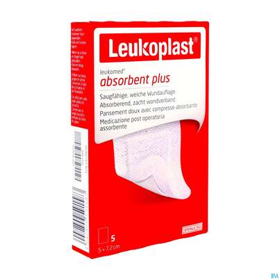 Sie sehen eine Packung Wundverband Leukomed/steril/leukopor Verklebungsschutz 7,2cmx 5cm 5st, Produktbild: 04 Wundverband Leukomed/steril/leukopor Verklebungsschutz 7,2cmx 5cm 5st, A-Nr.: 4746682 - 04