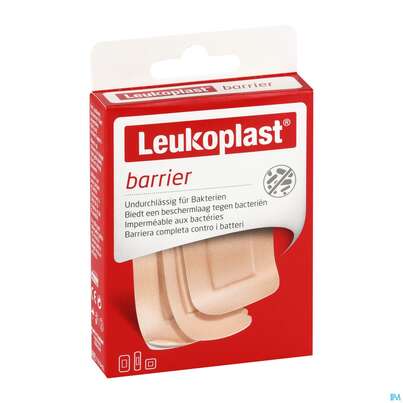 Sie sehen eine Packung Wundpflaster Leukoplast/barrier Wasserabweisend 3 Groessen 20st, Produktbild: 03 Wundpflaster Leukoplast/barrier Wasserabweisend 3 Groessen 20st, A-Nr.: 4368688 - 03