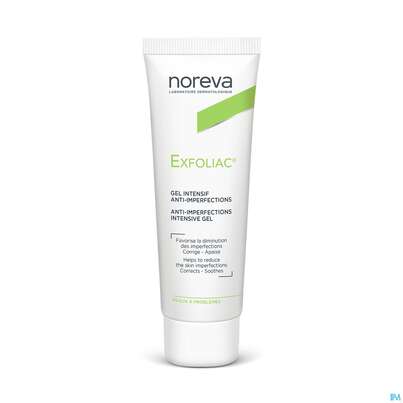 Sie sehen eine Packung Noreva Exfoliac Gel 30ml, Produktbild: 01 Noreva Exfoliac Gel 30ml, A-Nr.: 3959772 - 01