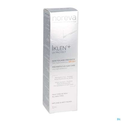 Sie sehen eine Packung Noreva Iklen+ Sonnenschutz Lsf 50+ 30ml, Produktbild: 04 Noreva Iklen+ Sonnenschutz Lsf 50+ 30ml, A-Nr.: 4259309 - 04