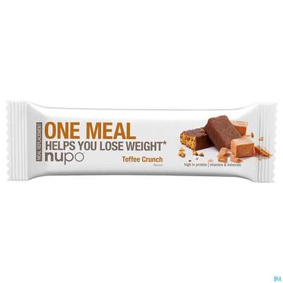 Sie sehen eine Packung Nupo Lebenswert Onemeal/bar Toffee 60g, Produktbild: 01 Nupo Lebenswert Onemeal/bar Toffee 60g, A-Nr.: 5739098 - 01