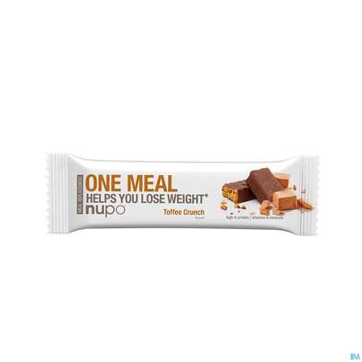 Sie sehen eine Packung Nupo Lebenswert Onemeal/bar Toffee 60g, Produktbild: 02 Nupo Lebenswert Onemeal/bar Toffee 60g, A-Nr.: 5739098 - 02