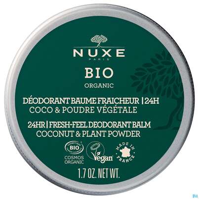 Sie sehen eine Packung Nuxe Bio/deo Balm 24h Fresh-feel Coconut +plant Powder 50g, Produktbild: 03 Nuxe Bio/deo Balm 24h Fresh-feel Coconut +plant Powder 50g, A-Nr.: 5607847 - 03