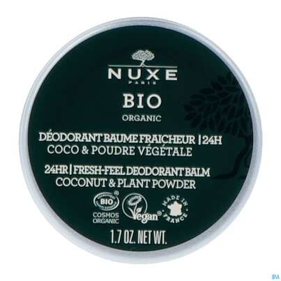 Sie sehen eine Packung Nuxe Bio/deo Balm 24h Fresh-feel Coconut +plant Powder 50g, Produktbild: 05 Nuxe Bio/deo Balm 24h Fresh-feel Coconut +plant Powder 50g, A-Nr.: 5607847 - 05
