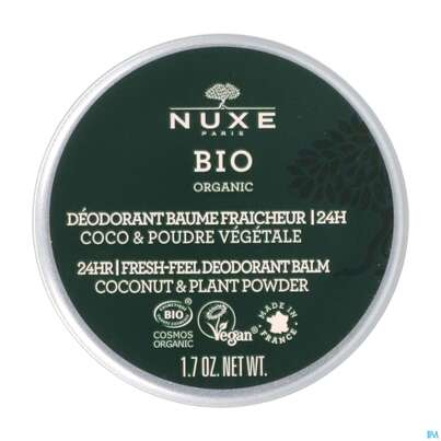 Sie sehen eine Packung Nuxe Bio/deo Balm 24h Fresh-feel Coconut +plant Powder 50g, Produktbild: 06 Nuxe Bio/deo Balm 24h Fresh-feel Coconut +plant Powder 50g, A-Nr.: 5607847 - 06