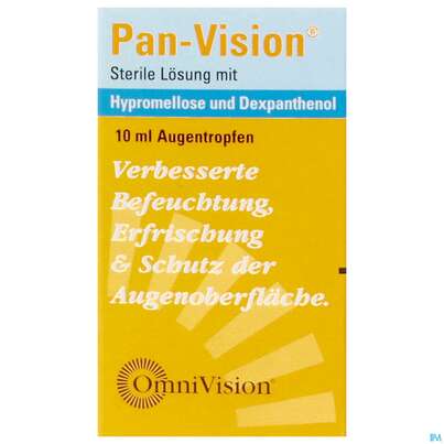 Sie sehen eine Packung Augentropfen Pan-vision 10ml, Produktbild: 01 Augentropfen Pan-vision 10ml, A-Nr.: 3829615 - 01