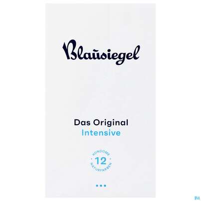 Sie sehen eine Packung Praeservative Blausiegel Intensive 12er 116002 12st, Produktbild: 01 Praeservative Blausiegel Intensive 12er 116002 12st, A-Nr.: 2399615 - 01