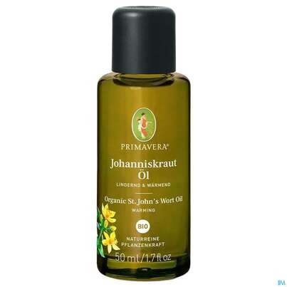 Sie sehen eine Packung Primavera Bio-pflegeoel Johanniskraut 50ml, Produktbild: 01 Primavera Bio-pflegeoel Johanniskraut 50ml, A-Nr.: 4516054 - 01