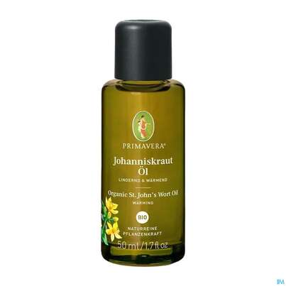 Sie sehen eine Packung Primavera Bio-pflegeoel Johanniskraut 50ml, Produktbild: 02 Primavera Bio-pflegeoel Johanniskraut 50ml, A-Nr.: 4516054 - 02