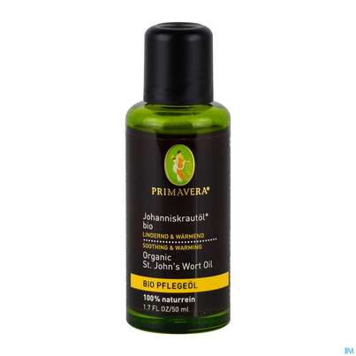 Sie sehen eine Packung Primavera Bio-pflegeoel Johanniskraut 50ml, Produktbild: 03 Primavera Bio-pflegeoel Johanniskraut 50ml, A-Nr.: 4516054 - 03