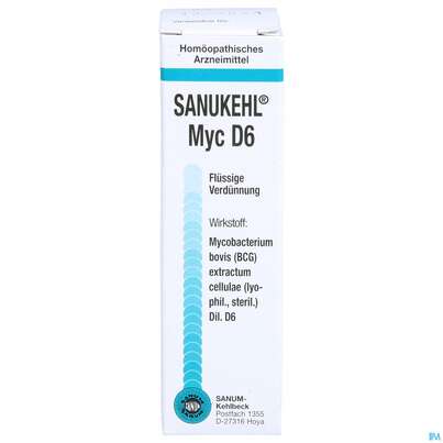 Sie sehen eine Packung Sanukehl Myc Tropfen D6 10ml, Produktbild: 01 Sanukehl Myc Tropfen D6 10ml, A-Nr.: 2483617 - 01