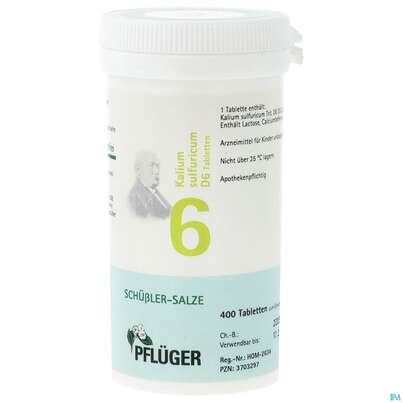 Sie sehen eine Packung Schuess 6 Kal Sulf D 6 Pflu 100g, Produktbild: 01 Schuess 6 Kal Sulf D 6 Pflu 100g, A-Nr.: 3703297 - 01