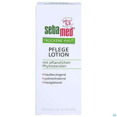 Sie sehen eine Packung Sebamed Hautberuhigende Lotion 200ml, Produktbild: 01 Sebamed Hautberuhigende Lotion 200ml, A-Nr.: 3399511 - 01