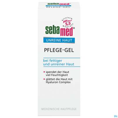 Sie sehen eine Packung Sebamed Clear Face Pflege Gel 50ml, Produktbild: 01 Sebamed Clear Face Pflege Gel 50ml, A-Nr.: 4065048 - 01