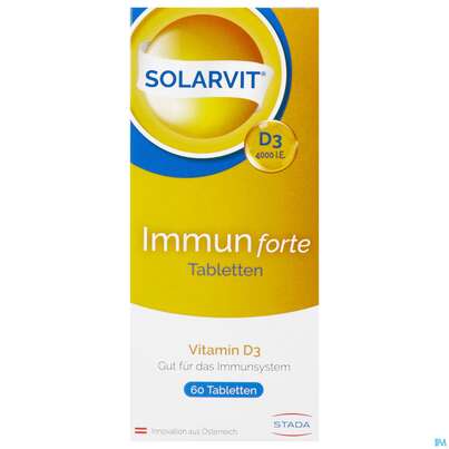 Sie sehen eine Packung D3 Tabl Solarvit 4000ie F Immun 60st, Produktbild: 01 D3 Tabl Solarvit 4000ie F Immun 60st, A-Nr.: 4899575 - 01