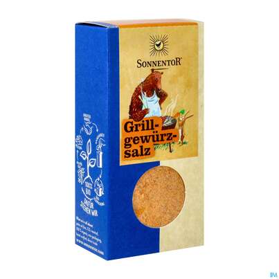 Sie sehen eine Packung Sonnentor Gewuerzmischung/bio Grillsalz 00397 100g, Produktbild: 02 Sonnentor Gewuerzmischung/bio Grillsalz 00397 100g, A-Nr.: 3739332 - 02