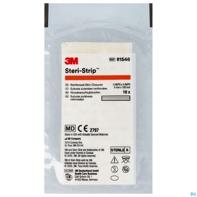 Sie sehen eine Packung Steri Strips (3m) Wundverschluss-streifen Elastic 6x100mm Nr1546 10st, Produktbild: 01 Steri Strips (3m) Wundverschluss-streifen Elastic 6x100mm Nr1546 10st, A-Nr.: 2367549 - 01