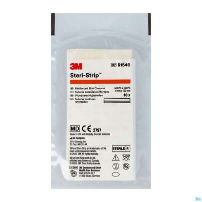 Sie sehen eine Packung Steri Strips (3m) Wundverschluss-streifen Elastic 6x100mm Nr1546 10st, Produktbild: 02 Steri Strips (3m) Wundverschluss-streifen Elastic 6x100mm Nr1546 10st, A-Nr.: 2367549 - 02