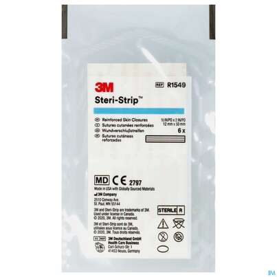 Sie sehen eine Packung Steri Strips (3m) Wundverschluss-streifen Elastic 12x 50mm Nr1549 6st, Produktbild: 01 Steri Strips (3m) Wundverschluss-streifen Elastic 12x 50mm Nr1549 6st, A-Nr.: 2367489 - 01