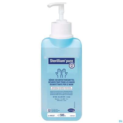 Sie sehen eine Packung Sterillium Haendedesinfektion Pure 500ml, Produktbild: 02 Sterillium Haendedesinfektion Pure 500ml, A-Nr.: 5744283 - 02