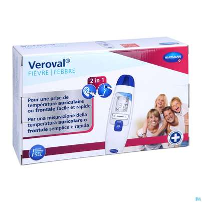 Sie sehen eine Packung Thermometer-fieber Veroval 2in1 Infrarot 1st, Produktbild: 03 Thermometer-fieber Veroval 2in1 Infrarot 1st, A-Nr.: 4897205 - 03