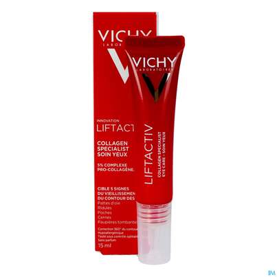 Sie sehen eine Packung Vichy Liftactv Collagen/specialist Augenpflege 15ml, Produktbild: 15 Vichy Liftactv Collagen/specialist Augenpflege 15ml, A-Nr.: 5720673 - 15