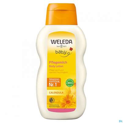 Sie sehen eine Packung Weleda Calendula Pflegemilch 200ml, Produktbild: 01 Weleda Calendula Pflegemilch 200ml, A-Nr.: 3015025 - 01