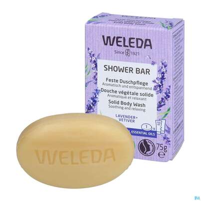 Sie sehen eine Packung Weleda Feste Duschpflege Lavender +vetiver 75g, Produktbild: 02 Weleda Feste Duschpflege Lavender +vetiver 75g, A-Nr.: 5565250 - 02