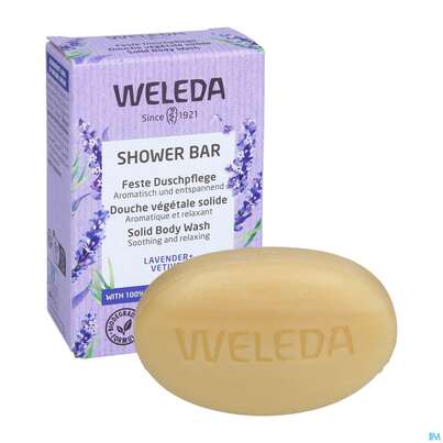 Sie sehen eine Packung Weleda Feste Duschpflege Lavender +vetiver 75g, Produktbild: 03 Weleda Feste Duschpflege Lavender +vetiver 75g, A-Nr.: 5565250 - 03