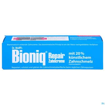 Sie sehen eine Packung Zahncreme Bioniq Repair 75ml, Produktbild: 01 Zahncreme Bioniq Repair 75ml, A-Nr.: 5445095 - 01