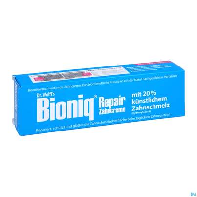 Sie sehen eine Packung Zahncreme Bioniq Repair 75ml, Produktbild: 03 Zahncreme Bioniq Repair 75ml, A-Nr.: 5445095 - 03