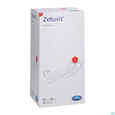 Sie sehen eine Packung Zetuvit Saugkompressen Steril 10x 20cm 25st, Produktbild: 02 Zetuvit Saugkompressen Steril 10x 20cm 25st, A-Nr.: 1166487 - 02