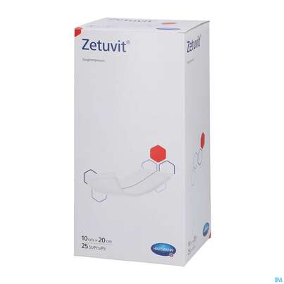 Sie sehen eine Packung Zetuvit Saugkompressen Steril 10x 20cm 25st, Produktbild: 03 Zetuvit Saugkompressen Steril 10x 20cm 25st, A-Nr.: 1166487 - 03